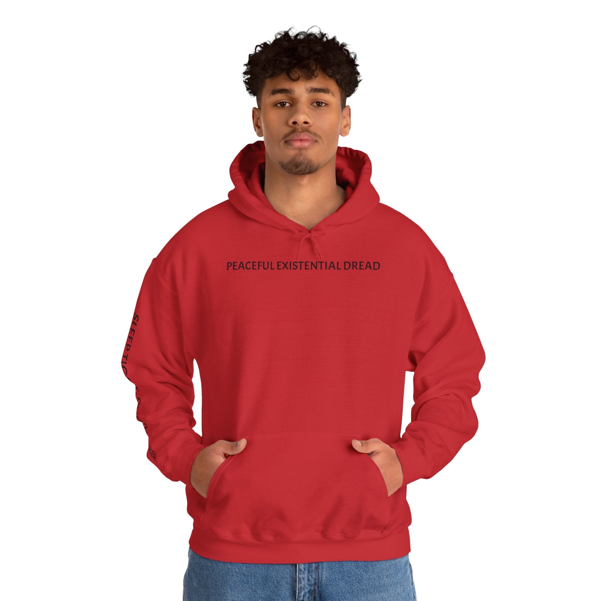 Existential Dread Hoodie — "Peaceful Existential Dread" Minimal Graphic Sweatshirt