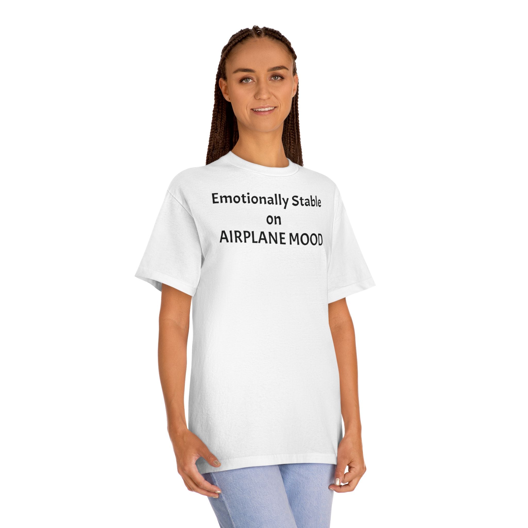 T‑Shirt — "Emotionally Stable on AIRPLANE MOOD" Minimal Graphic Tee
