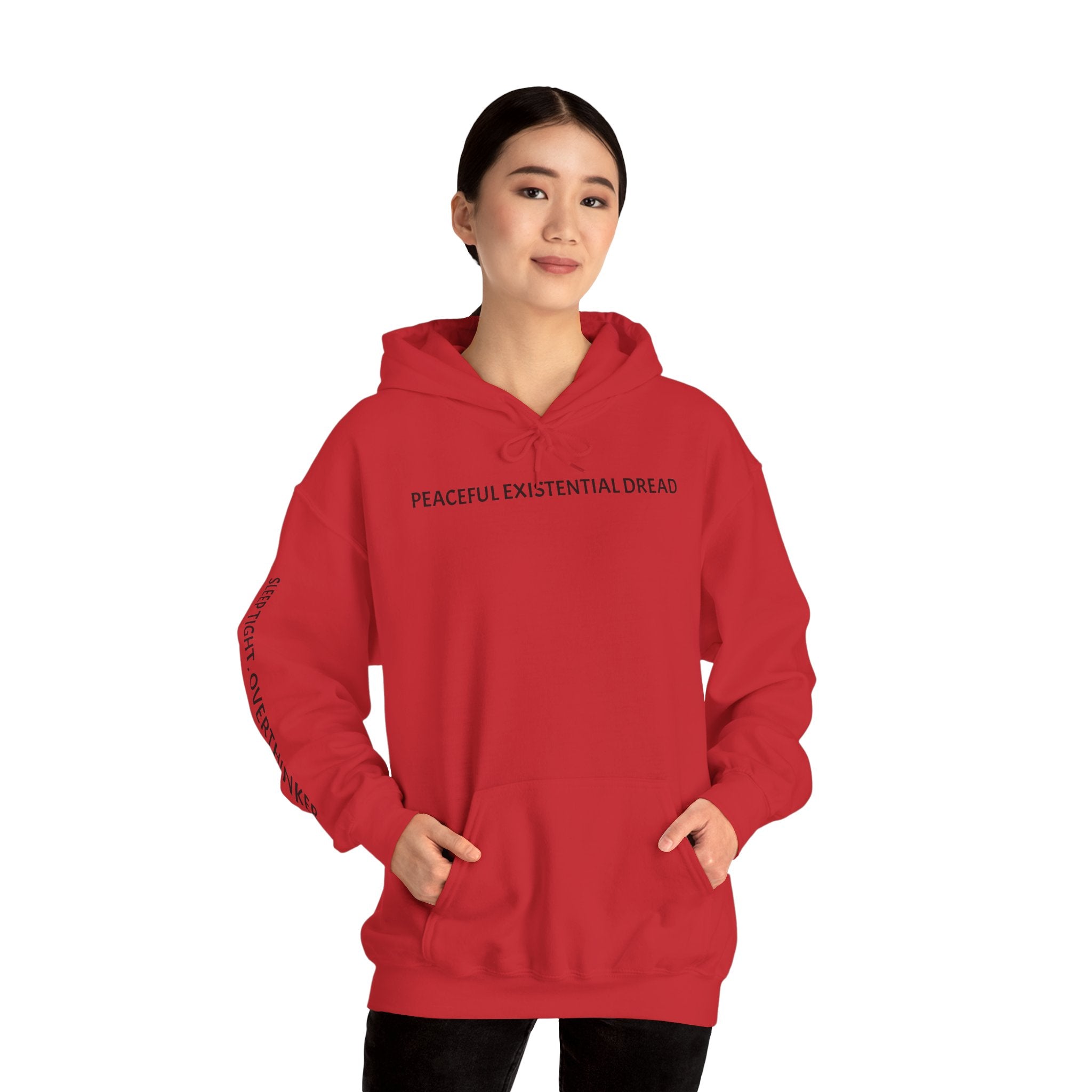 Existential Dread Hoodie — "Peaceful Existential Dread" Minimal Graphic Sweatshirt