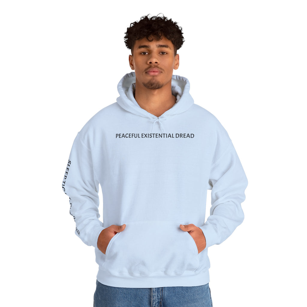 Existential Dread Hoodie — "Peaceful Existential Dread" Minimal Graphic Sweatshirt