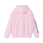 Overthinking Feels Like Home Hoodie — "Welcome Back, I Guess" Sleeve Text