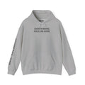 Overthinking Feels Like Home Hoodie — "Welcome Back, I Guess" Sleeve Text