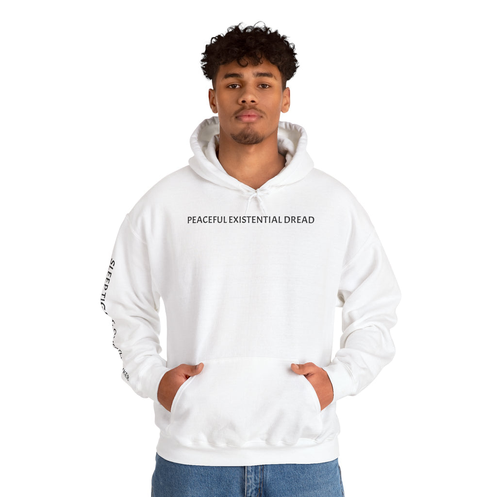 Existential Dread Hoodie — "Peaceful Existential Dread" Minimal Graphic Sweatshirt