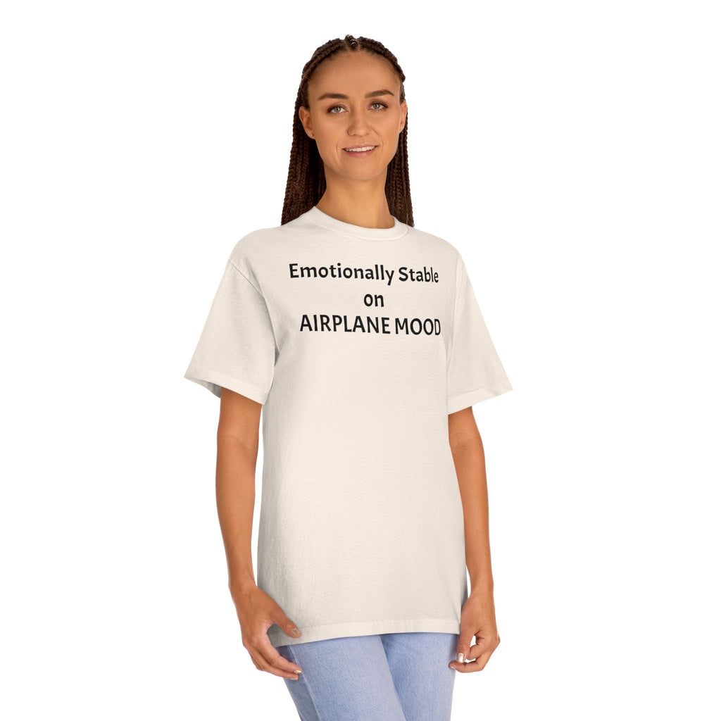 T‑Shirt — "Emotionally Stable on AIRPLANE MOOD" Minimal Graphic Tee