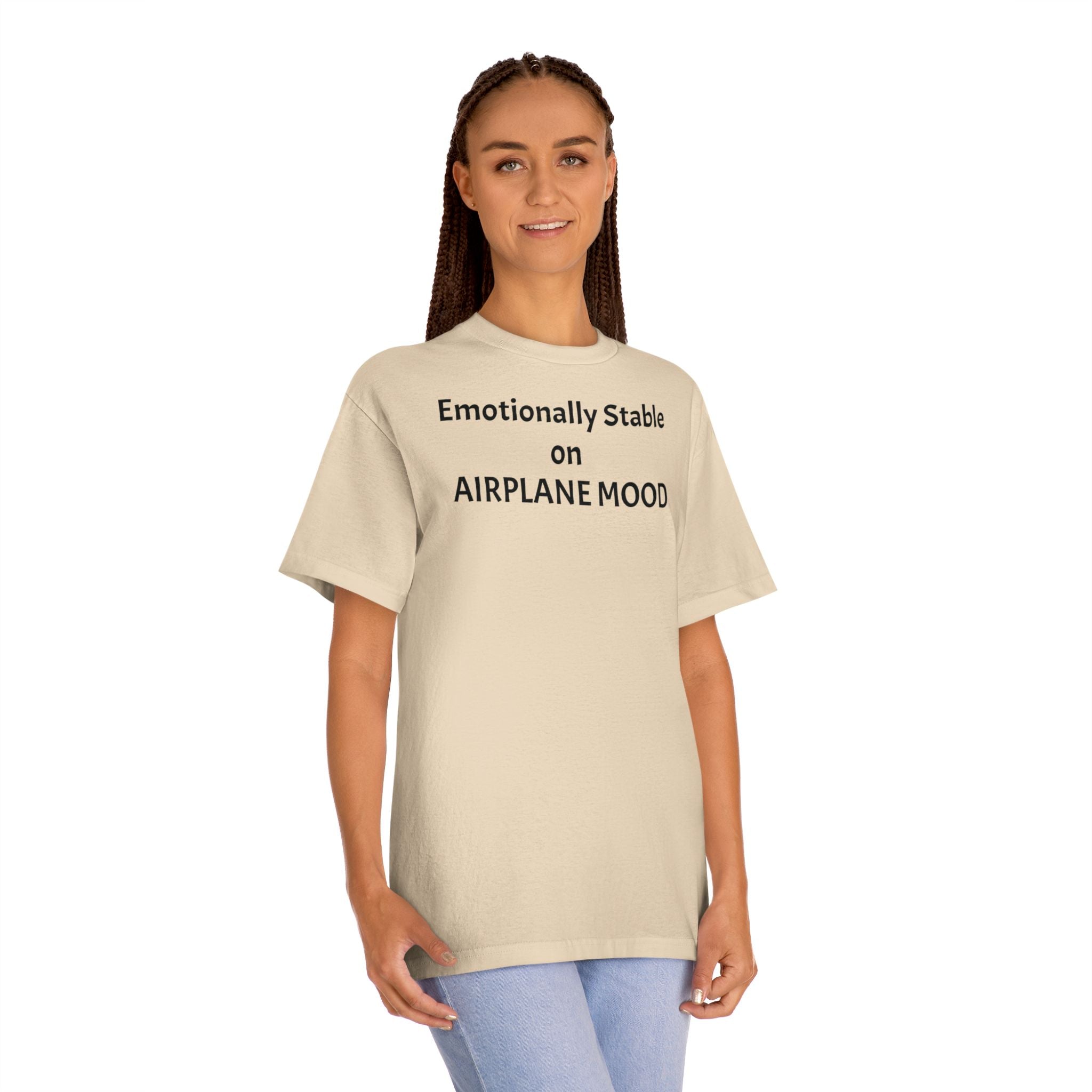 T‑Shirt — "Emotionally Stable on AIRPLANE MOOD" Minimal Graphic Tee