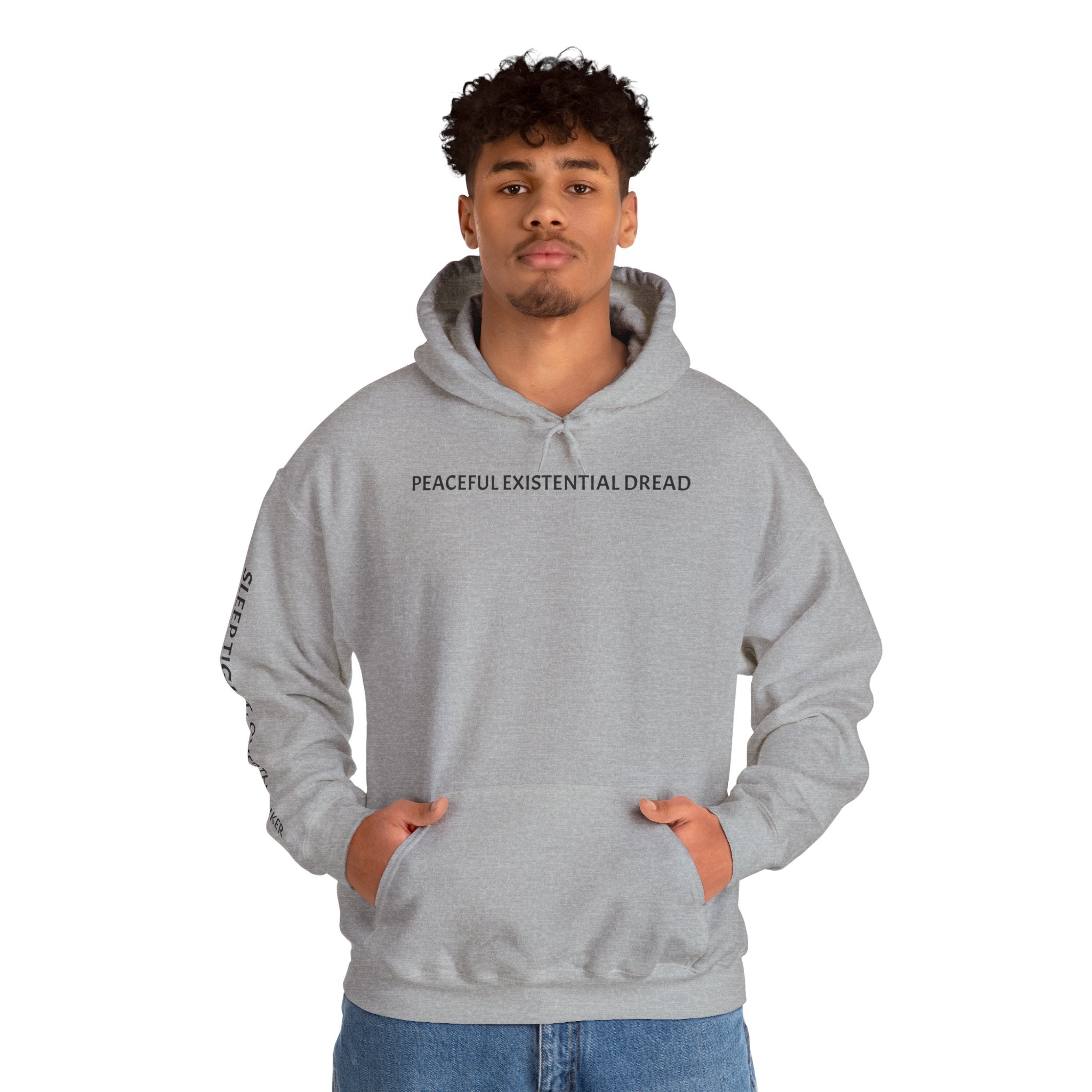 Existential Dread Hoodie — "Peaceful Existential Dread" Minimal Graphic Sweatshirt