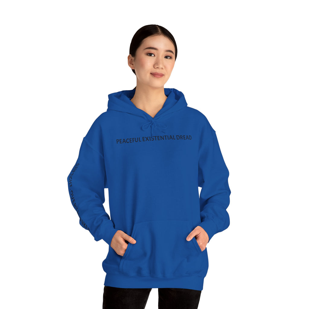 Existential Dread Hoodie — "Peaceful Existential Dread" Minimal Graphic Sweatshirt