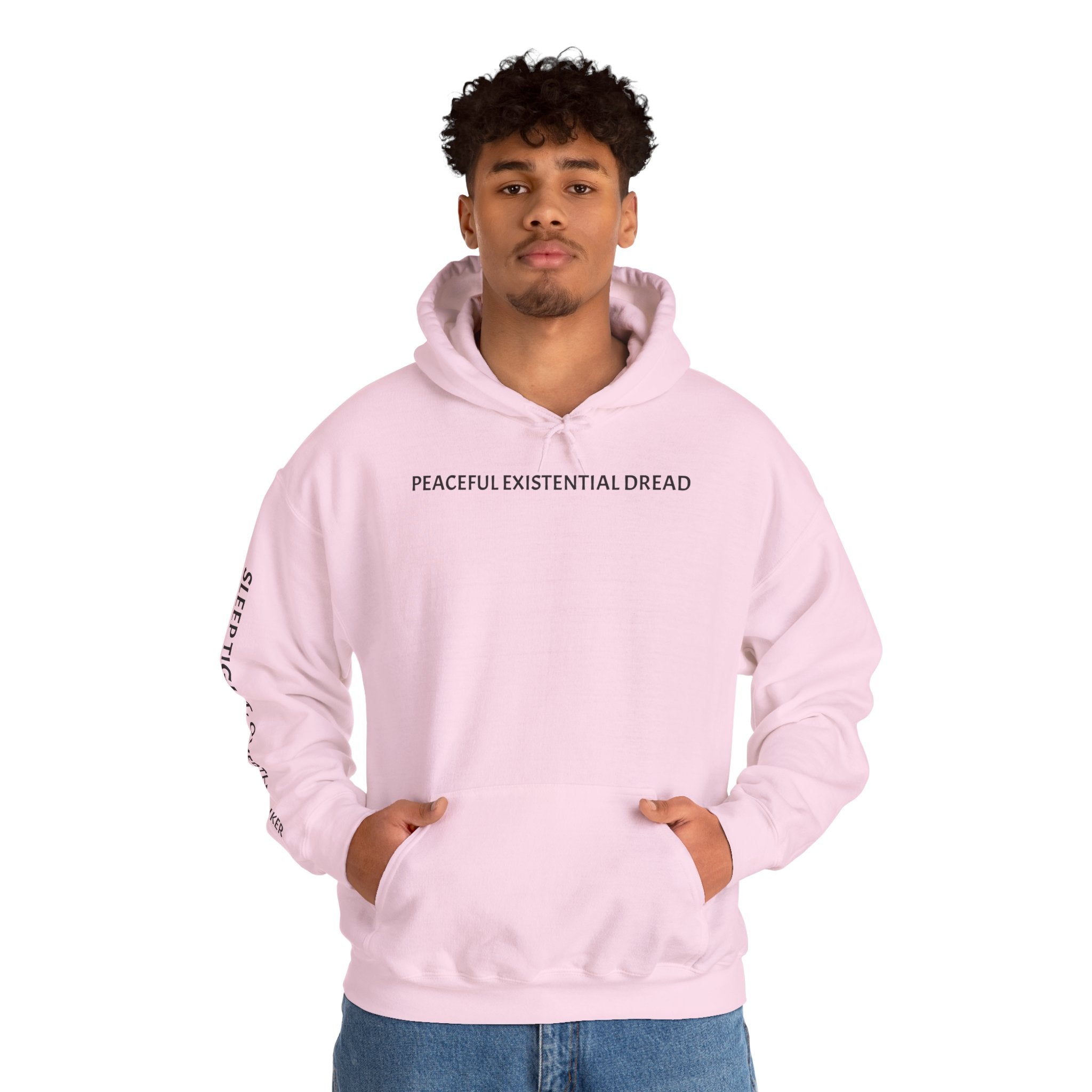 Existential Dread Hoodie — "Peaceful Existential Dread" Minimal Graphic Sweatshirt