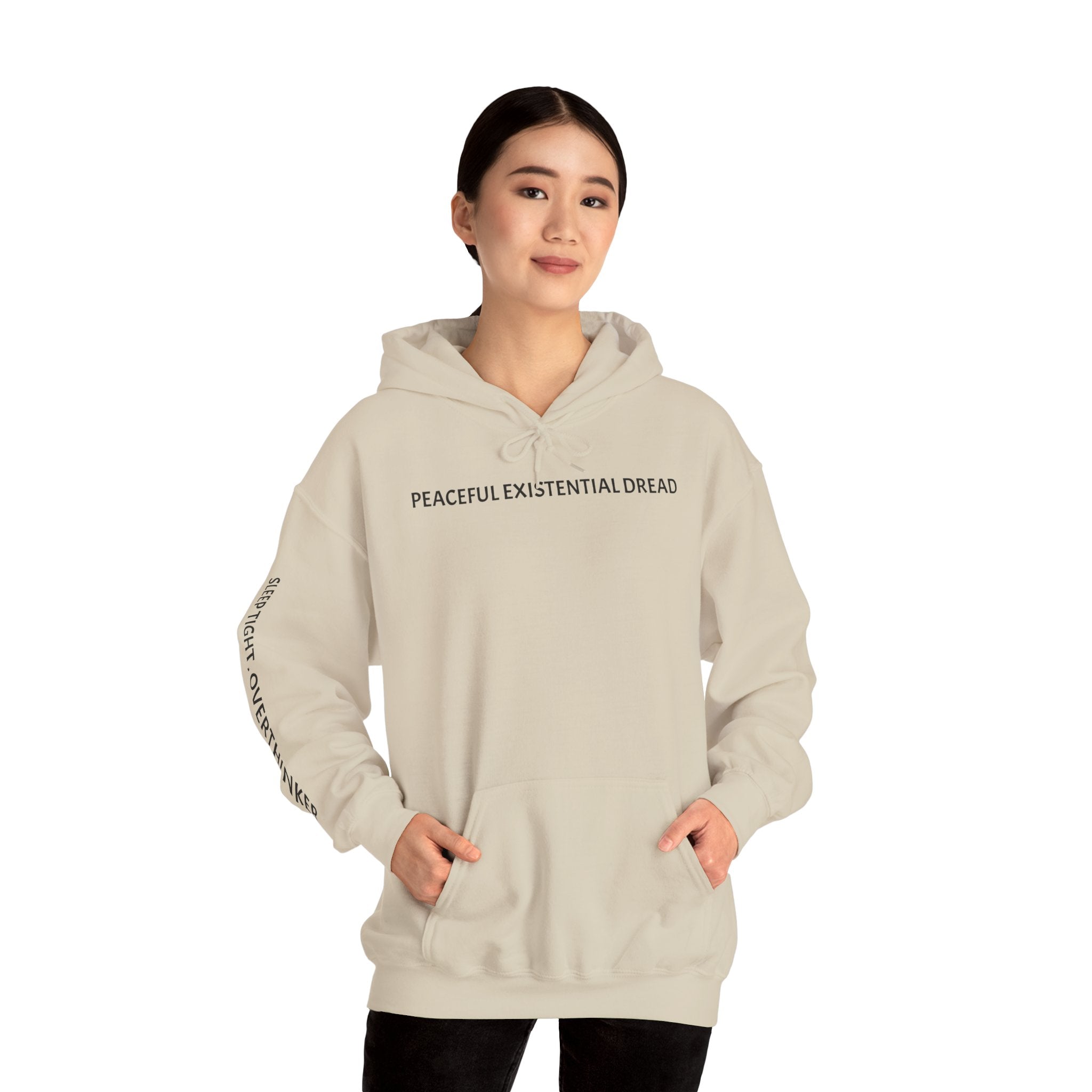 Existential Dread Hoodie — "Peaceful Existential Dread" Minimal Graphic Sweatshirt