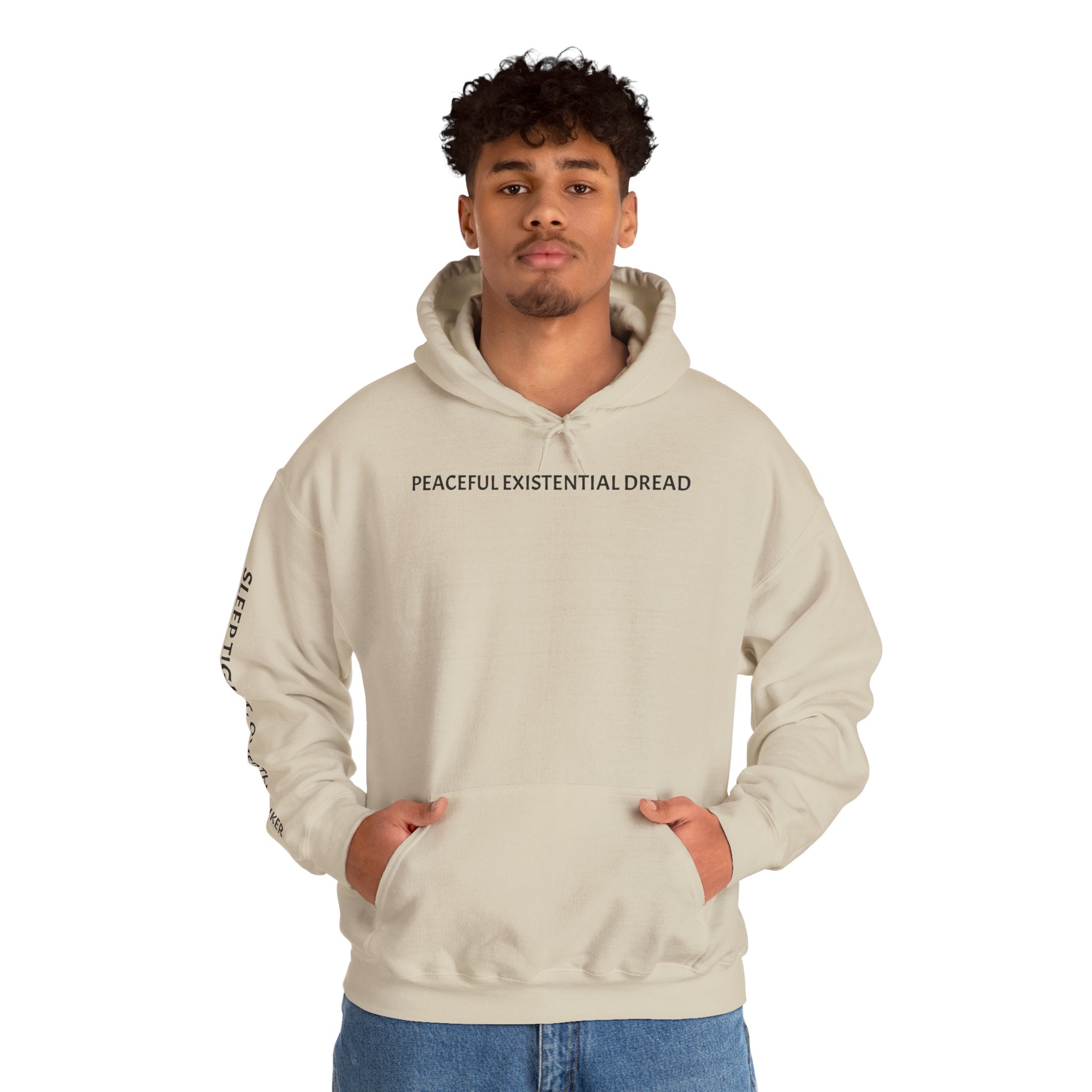 Existential Dread Hoodie — "Peaceful Existential Dread" Minimal Graphic Sweatshirt