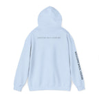 Overthinking Feels Like Home Hoodie — "Welcome Back, I Guess" Sleeve Text