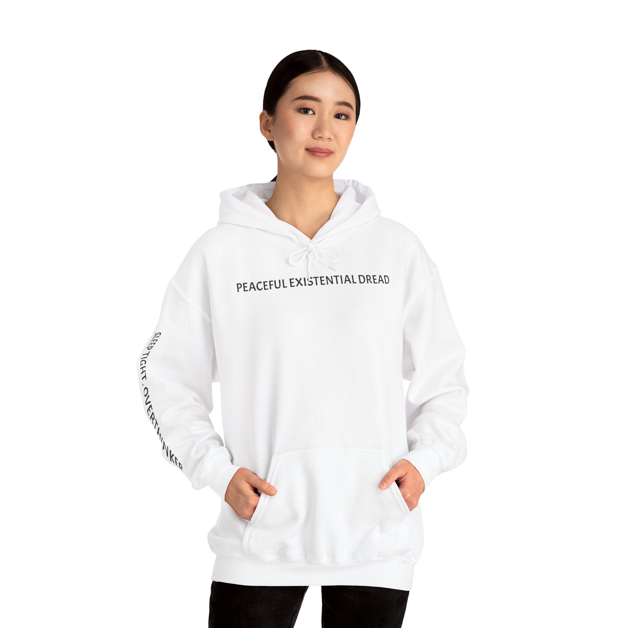 Existential Dread Hoodie — "Peaceful Existential Dread" Minimal Graphic Sweatshirt