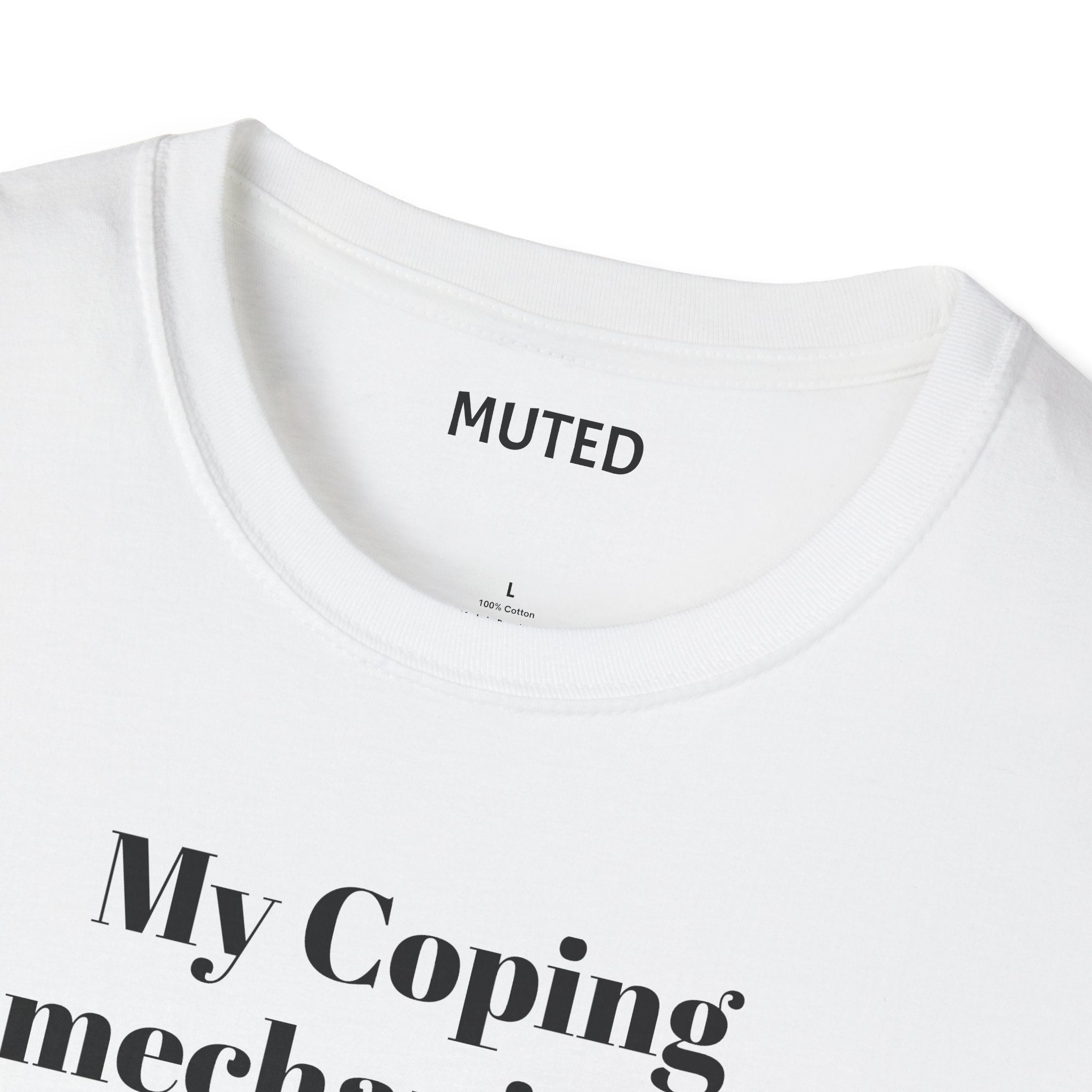 T-Shirt — “My Coping Mechanisms Deserve a RAISE!” Minimal Mental Health Statement Tee